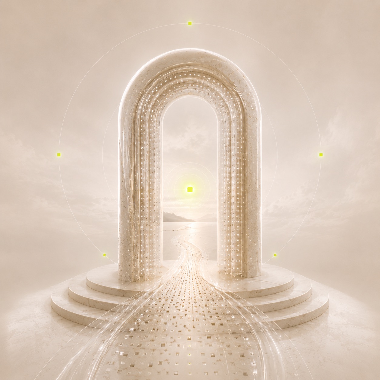 An open portal leading to a wide horizon of possibility